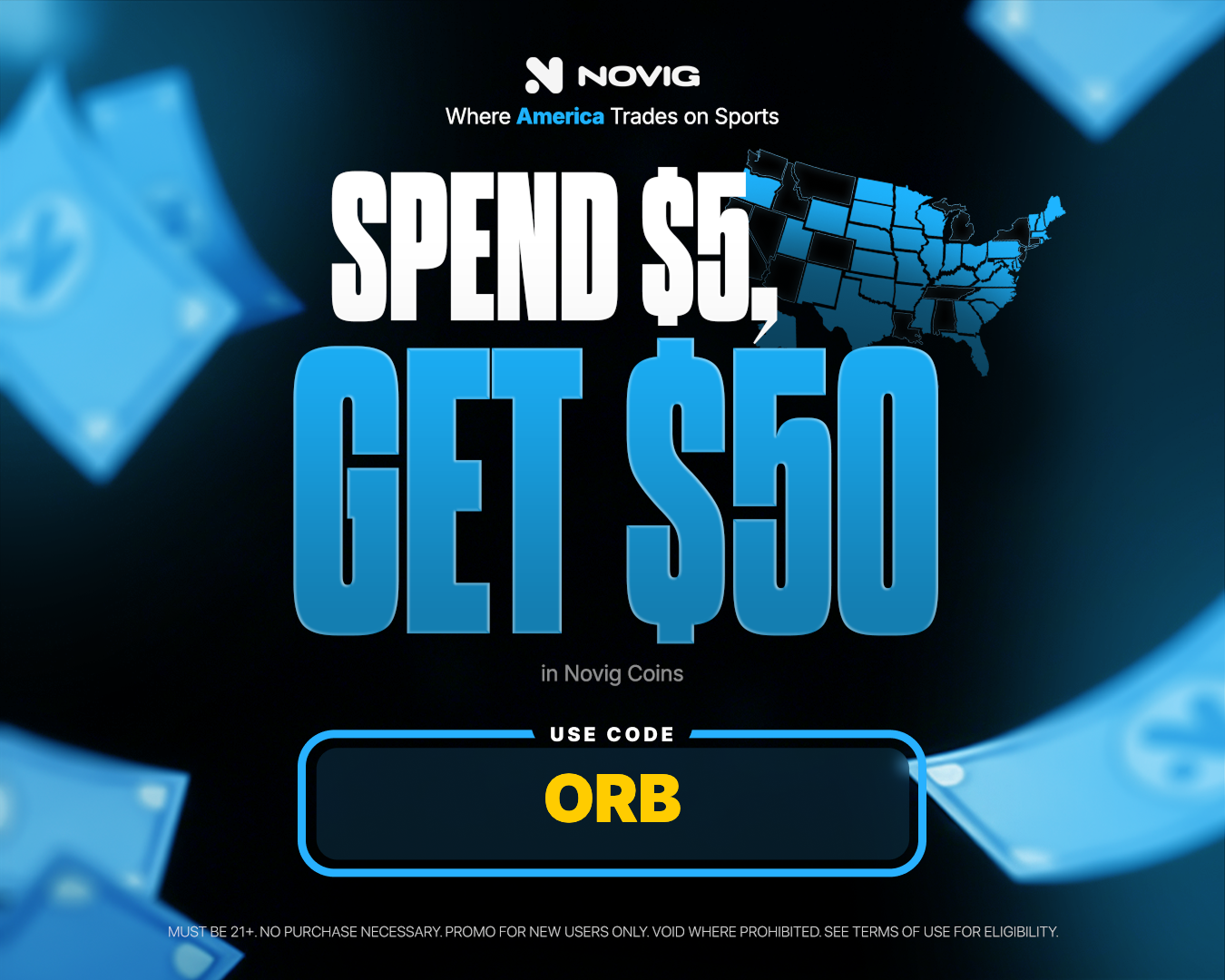 Novig — Spend $5 Get $50 with code ORB